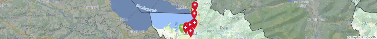 Map view for Pharmacies emergency services nearby Lochau (Bregenz, Vorarlberg)